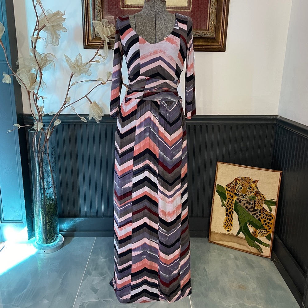 Maeve by Anthropologie Novella Soft Jersey Maxi Dress Multicolor - Sz S 💚🎀